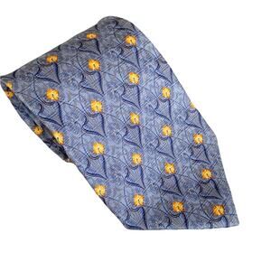 Villa Bolgheri Blue Patterned Silk Tie